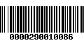 Código de Barras 0000290010086