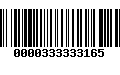 Código de Barras 0000333333165