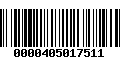 Código de Barras 0000405017511