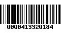 Código de Barras 0000413320184