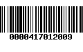 Código de Barras 0000417012009