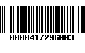 Código de Barras 0000417296003