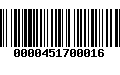 Código de Barras 0000451700016