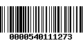 Código de Barras 0000540111273