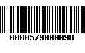 Código de Barras 0000579000098