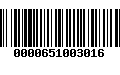 Código de Barras 0000651003016