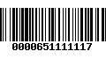 Código de Barras 0000651111117