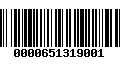 Código de Barras 0000651319001