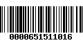 Código de Barras 0000651511016