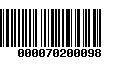 Código de Barras 000070200098