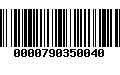 Código de Barras 0000790350040