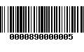 Código de Barras 0000890000005