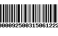 Código de Barras 000092500315061222