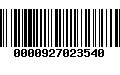 Código de Barras 0000927023540