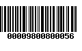 Código de Barras 00009800800056