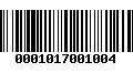 Código de Barras 0001017001004