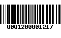 Código de Barras 0001200001217