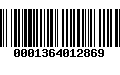 Código de Barras 0001364012869