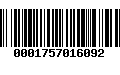 Código de Barras 0001757016092