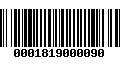 Código de Barras 0001819000090