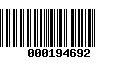 Código de Barras 000194692