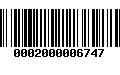 Código de Barras 0002000006747