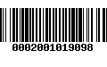 Código de Barras 0002001019098