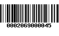 Código de Barras 0002069000045