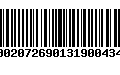 Código de Barras 00020726901319004347