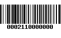 Código de Barras 0002110000000