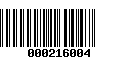 Código de Barras 000216004