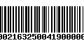 Código de Barras 00021632500419000007