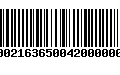 Código de Barras 00021636500420000009