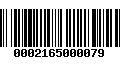 Código de Barras 0002165000079