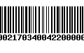 Código de Barras 00021703400422000001