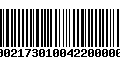 Código de Barras 00021730100422000004