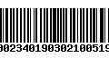 Código de Barras 00023401903021005198