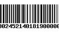 Código de Barras 00024521401819000009