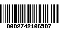 Código de Barras 0002742106507