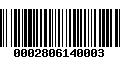 Código de Barras 0002806140003