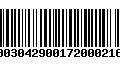 Código de Barras 00030429001720002167