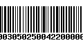 Código de Barras 00030502500422000003