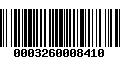 Código de Barras 0003260008410