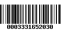 Código de Barras 0003331652030