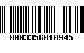 Código de Barras 0003356010945