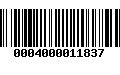 Código de Barras 0004000011837