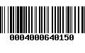 Código de Barras 0004000640150