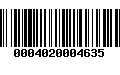 Código de Barras 0004020004635