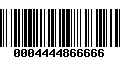 Código de Barras 0004444866666