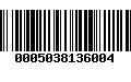 Código de Barras 0005038136004